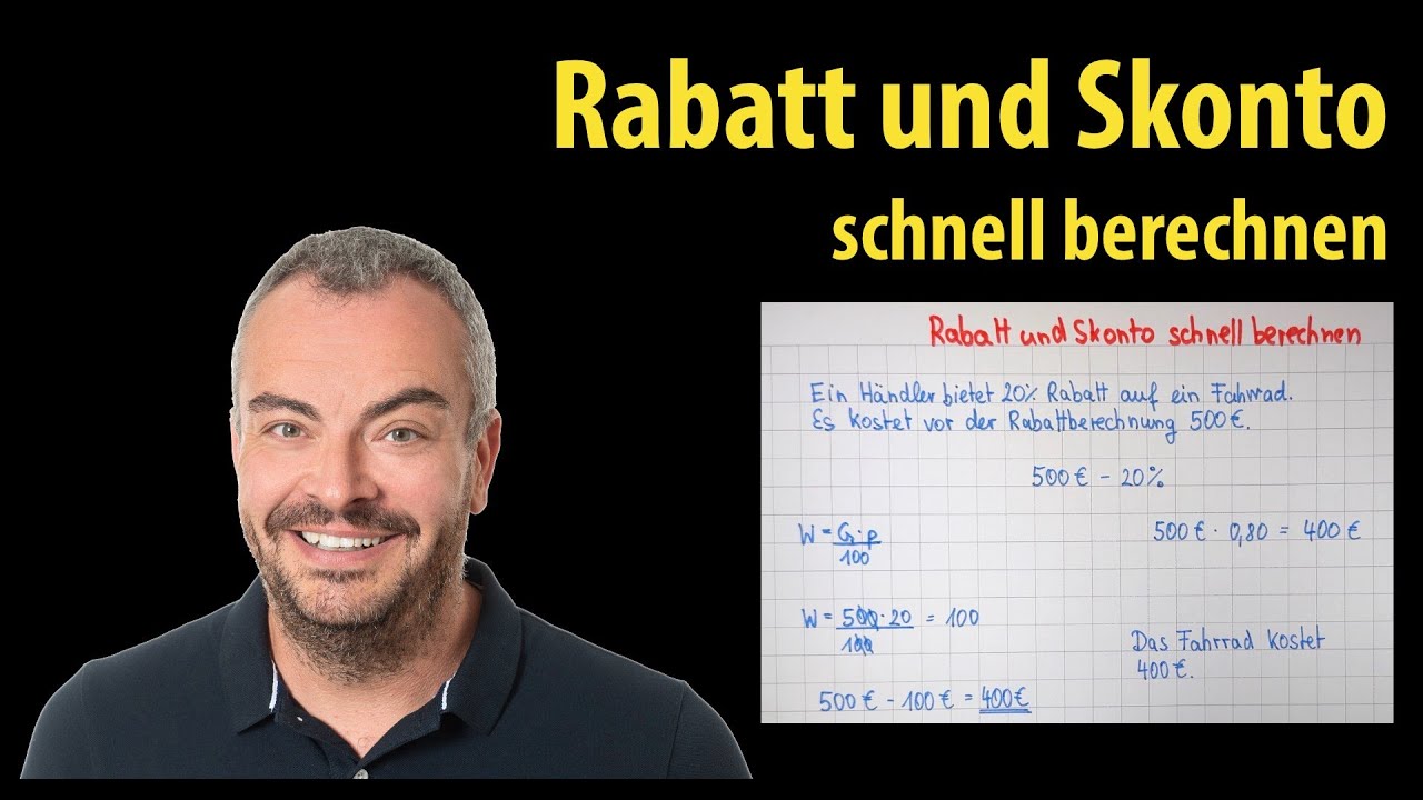 Rabatt oder Skonto schnell berechnen (Prozentfaktor) |&nbsp;einfach erkl&auml;rt von Lehrerschmidt