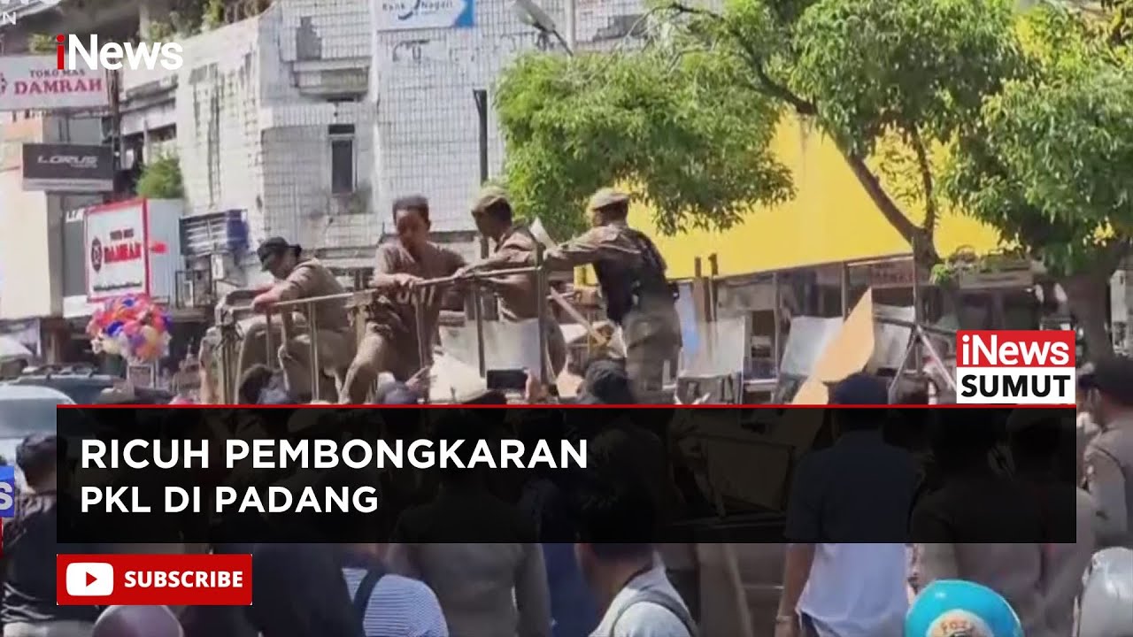 Pembongkaran PKL di Padang Berunjung Ricuh, Pedagang Bentrok dengan Petugas
