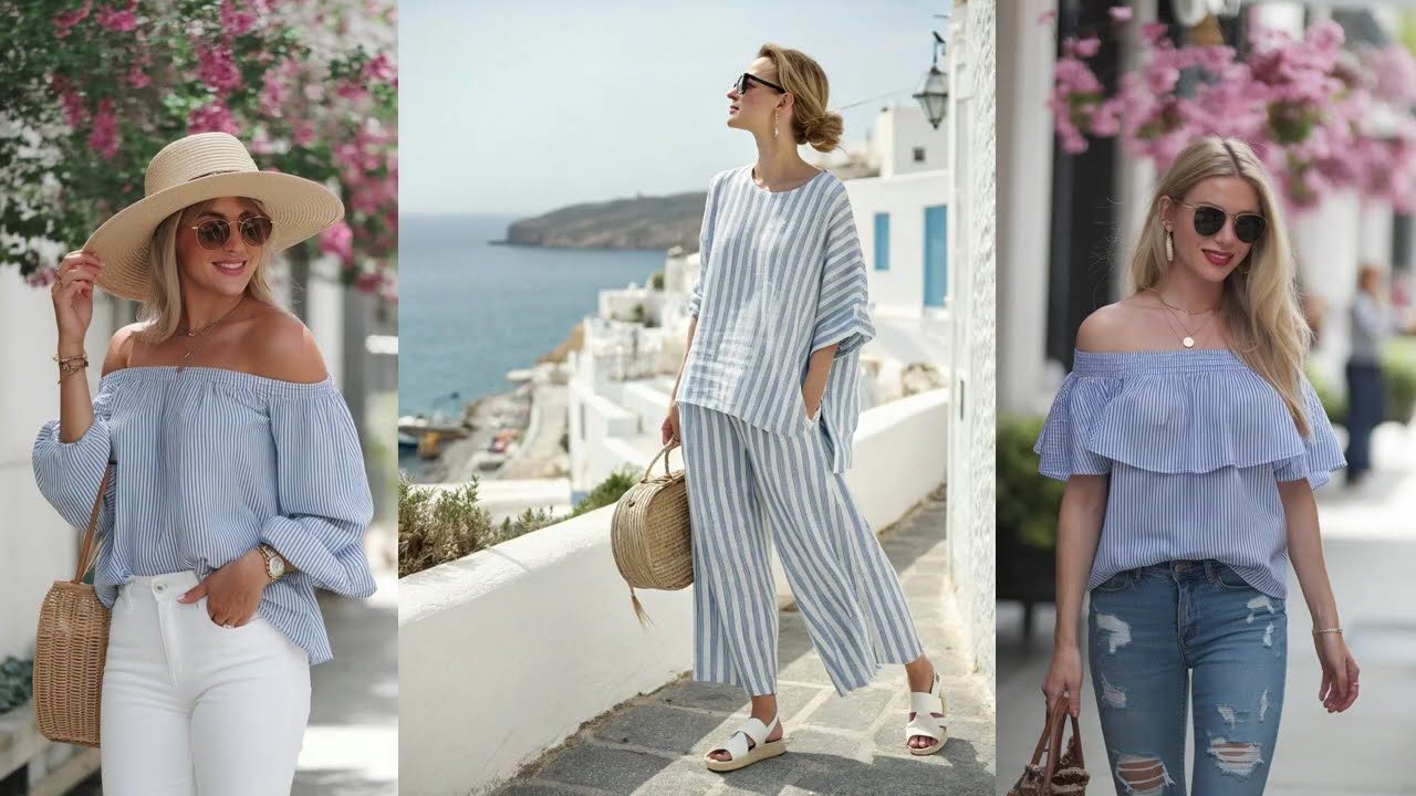 COMO USAR BLUSAS LISTADAS...LINDOS LOOKS PARA VC SE INSPIRAR
