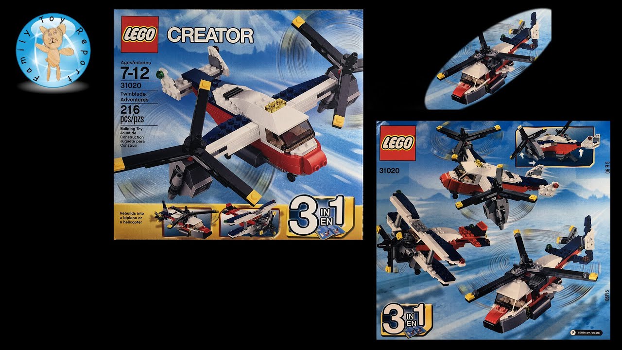 LEGO Creator Twinblade Adventure Helicopter 31020 Stop Motion Build 1 of 3 - Family Toy Report