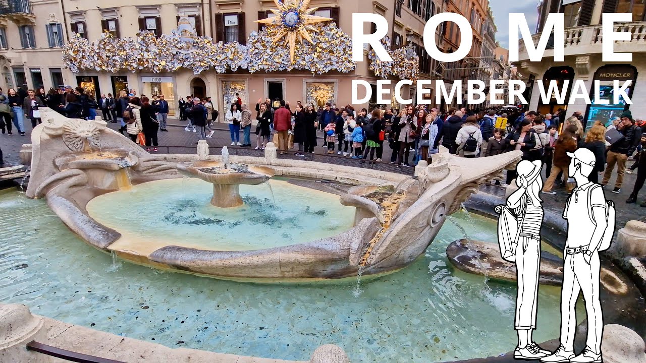 4K December Rome Part 1: atmospheric architectural walk (GPX pathway in description)