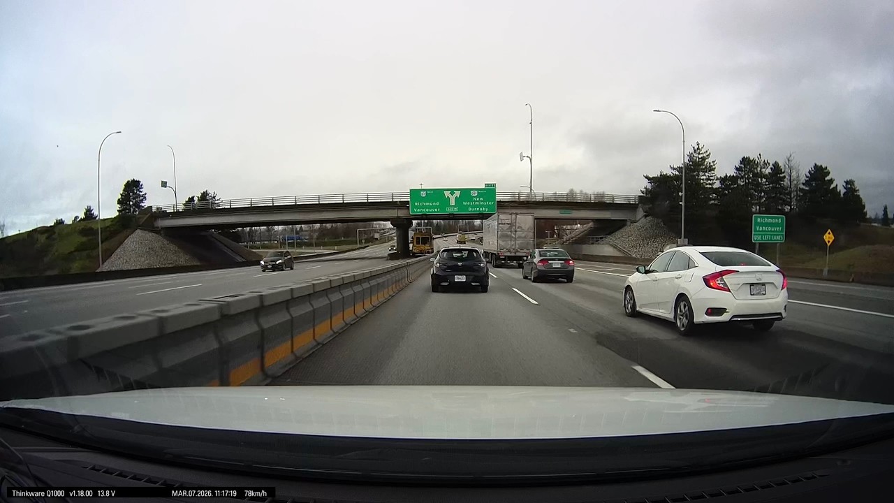 Alex Fraser Bridge, BC-91, Cambie Rd, Oak St, W 2nd Ave & W 4th Ave | Dashcam Video - Mar 7, 2026