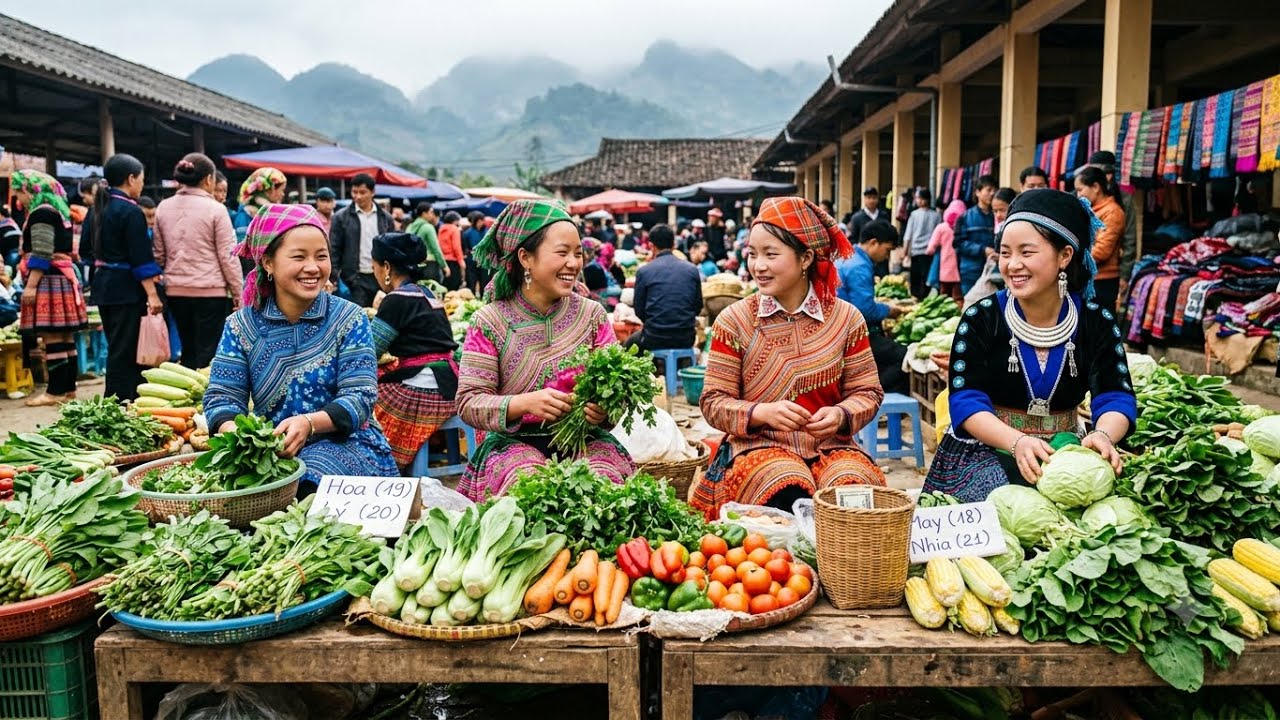 The Vietnam-China Border Highland Market, Lung Phinh Market, Appeared Here For The First Time.