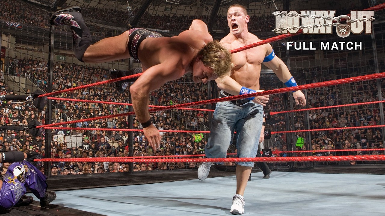 wwe john cena vs batista vs rey mysterio vs randy orton vs chris jericho vs edge(eliminationchamber)