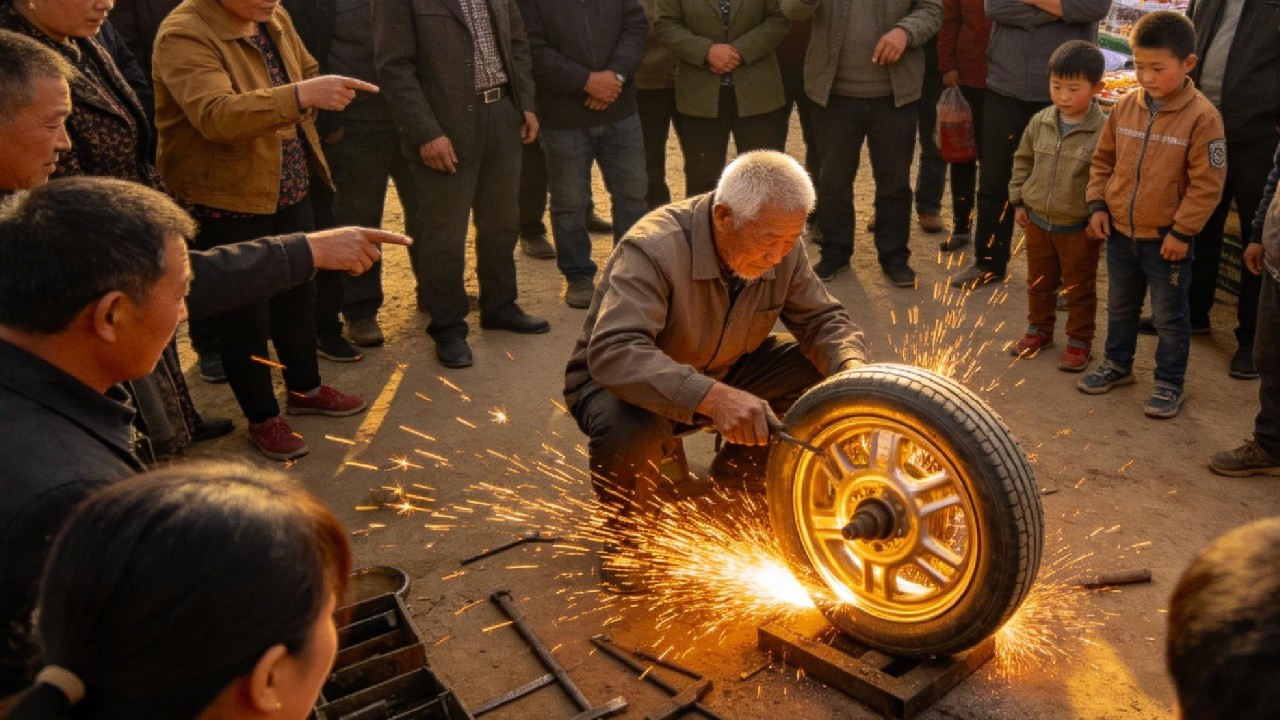 农村老手艺人改造铁簸箕！破烂不堪手柄都没了，老师傅抡起锤子修补的结实耐用！【老登】