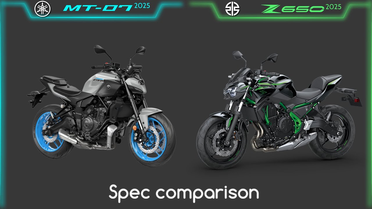 2025 YAMAHA MT07 VS KAWASAKI Z 650 | Comparison | Mileage | Top Speed | Price | BikeInformer