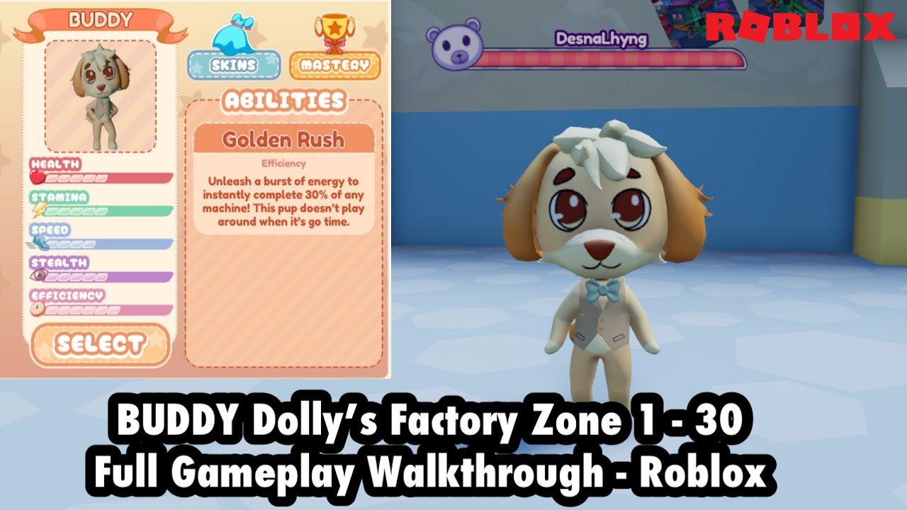 BUDDY | Dolly&rsquo;s Factory Zone 1 - 30 Full Gameplay Walkthrough - Roblox