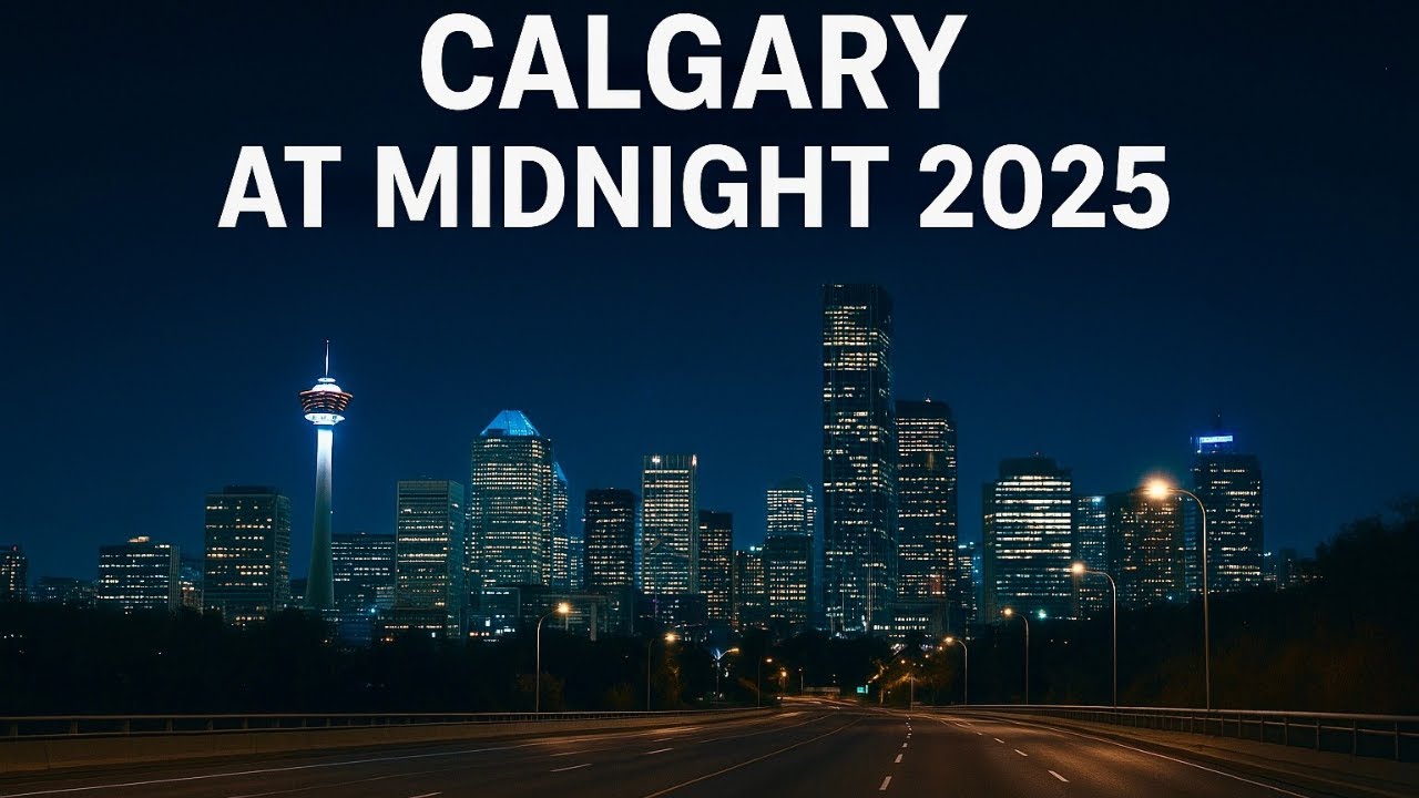 🇨🇦How Calgary Looks at Midnight 2025 | Drive in Downtown   Calgary Canada   4K Video |Haya Vlog