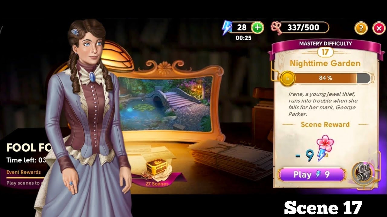 June's Journey Secrets 24R Scene 17 Nighttime Garden Silhouette Mode 4K HD 
