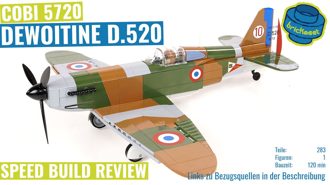 COBI 5720 - Dewoitine D.520 with new parts (Speed Build Review)