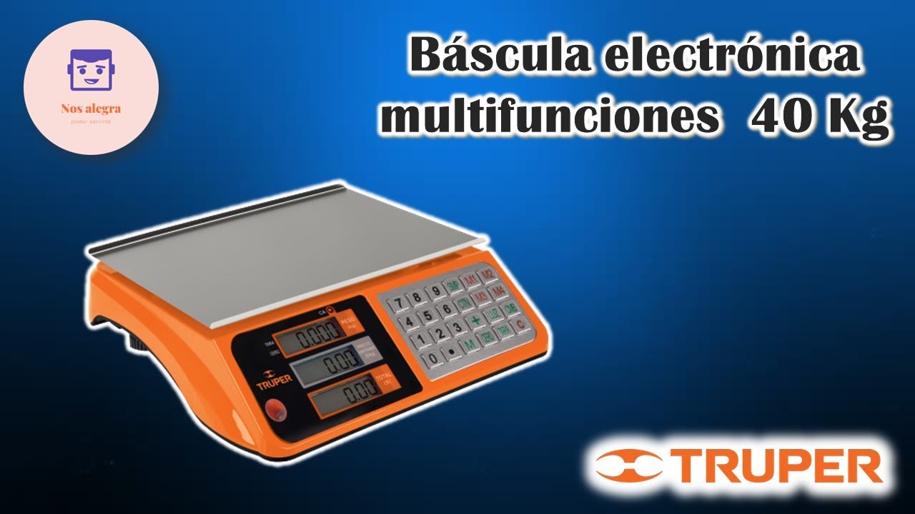Báscula electrónica multifunciones, capacidad 40 kg