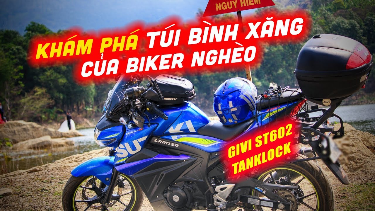 Suzuki GSX S150 moto vlog #72 - Túi bình xăng GIVI ST602 tanklock | Lightvspy