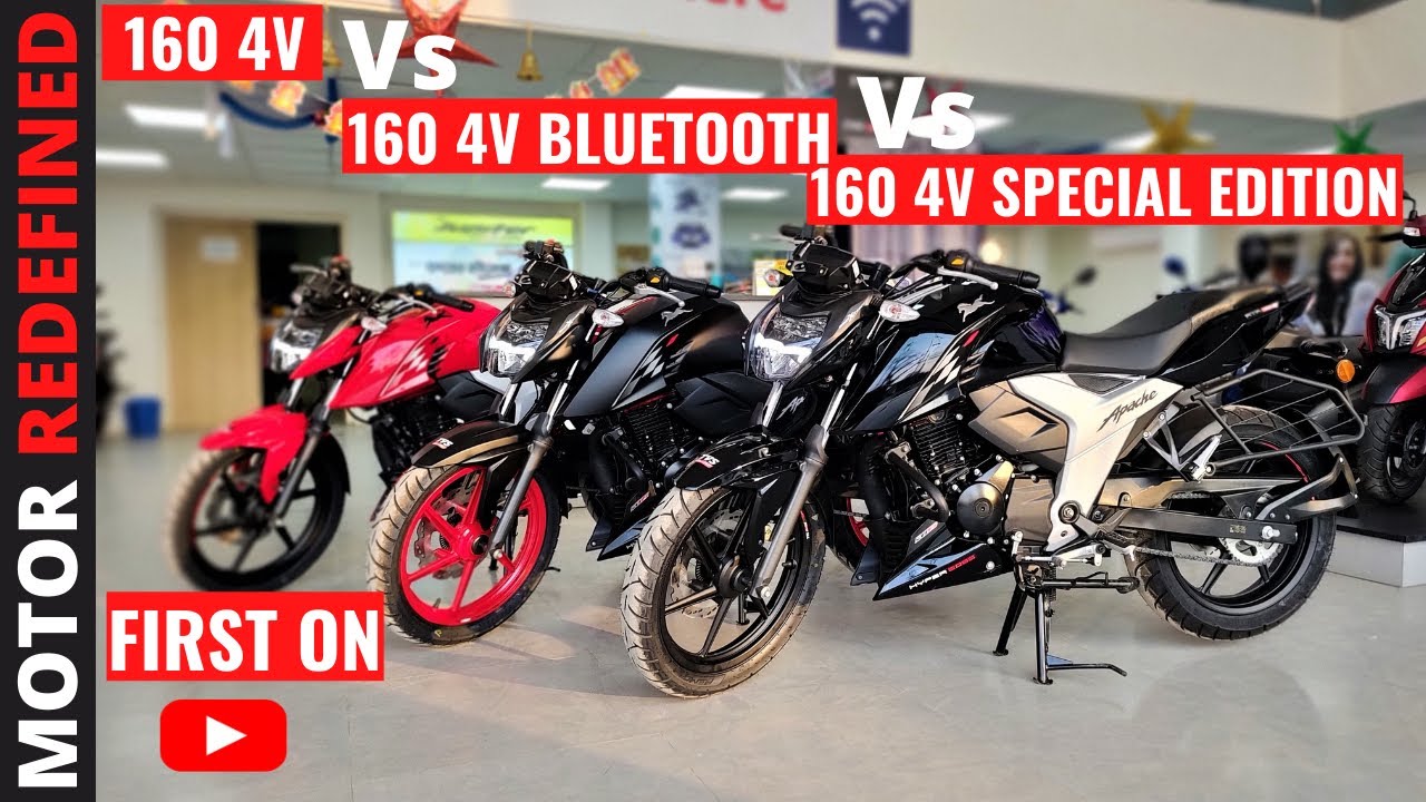 Finally Apache 160 4V RM Vs Apache 160 4V RM Bluetooth Vs Apache 160 4V Special Edition : Comparison