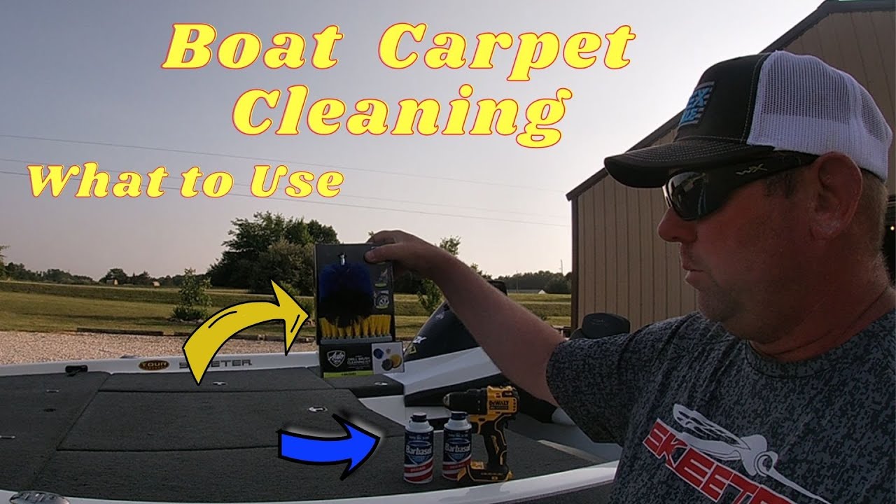 Cleaning my Skeeter Boat Carpet with Barbasol Shaving Cream. It works!!!