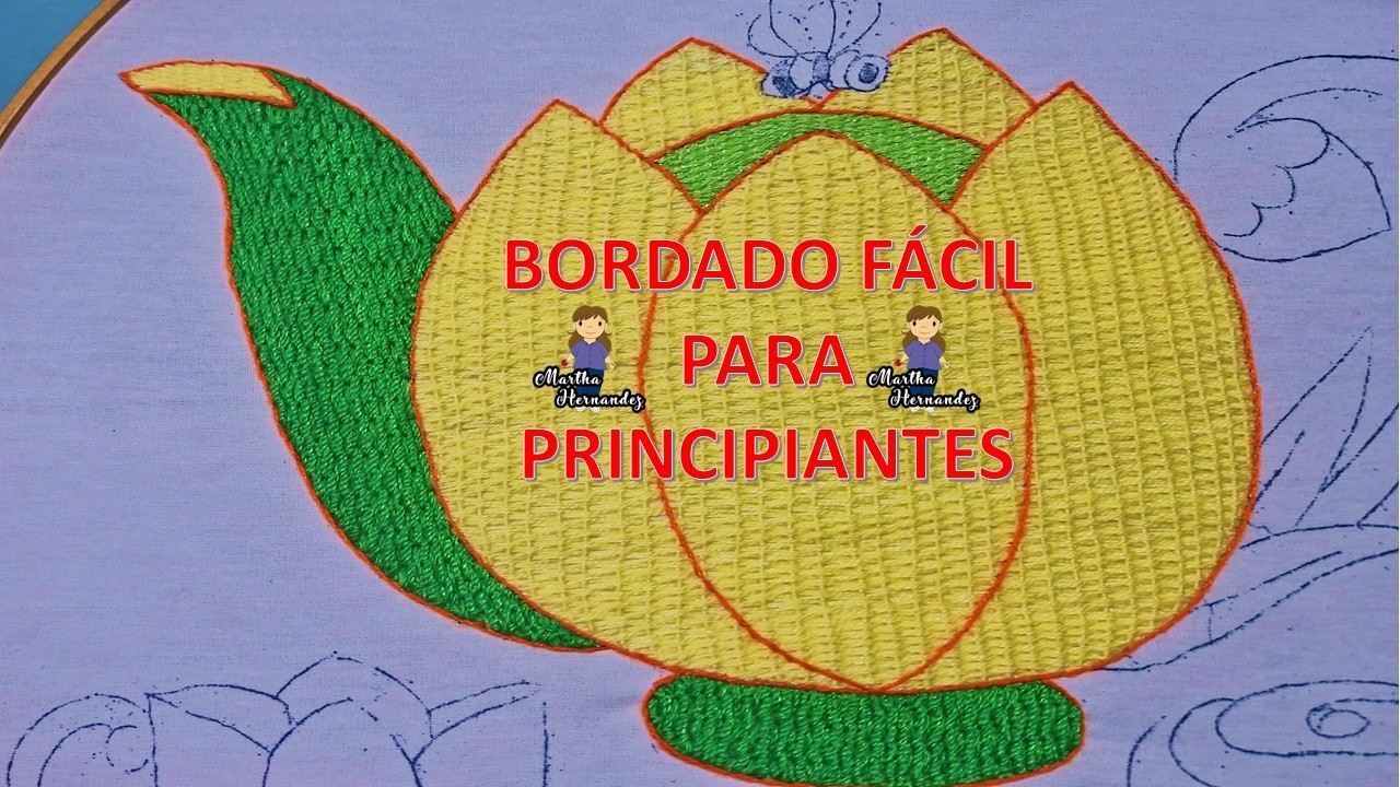 Bordado Fantasía Boquilla y Base Tetera Tulipan Hand Embroidery