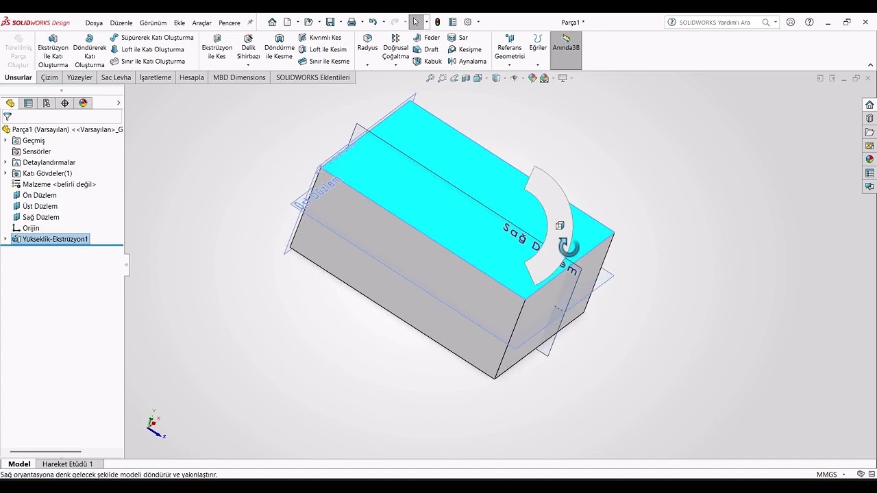 02- SolidWorks 2026 Çizim Düzlemi Nedir? Plane Mantığı Detaylı Anlatım