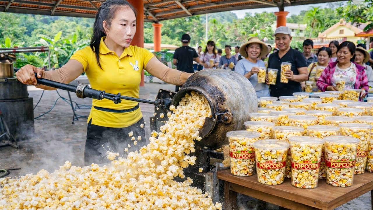 Harvest tomatoes, how to make popcorn, how to braise pork trotters deliciously to sell at the market