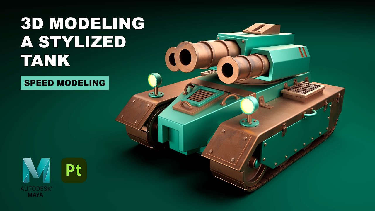 3D modeling a stylized tank in Autodesk Maya 2022 | Speed Modeling