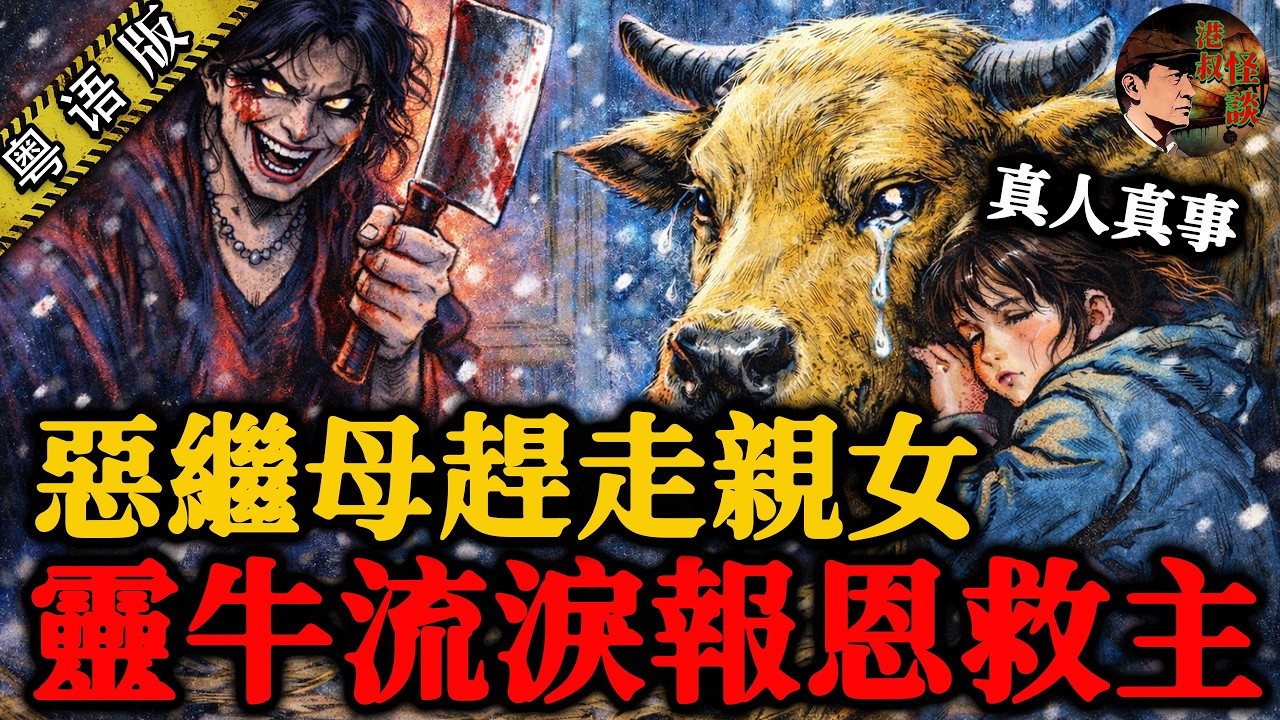 8歲女被惡繼母趕出門！凍到僵晒匿牛棚，點知頭老牛識講人話仲送金！ 【港叔怪談】粵語廣東話聽書｜怪談奇聞｜睡前故事