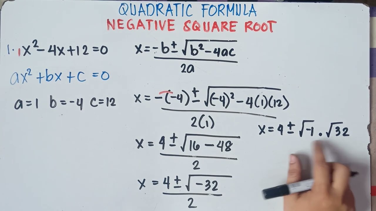 Solving Quadratic Equations by Quadratic Formula | Negative Square Root | Explain in Detailed |