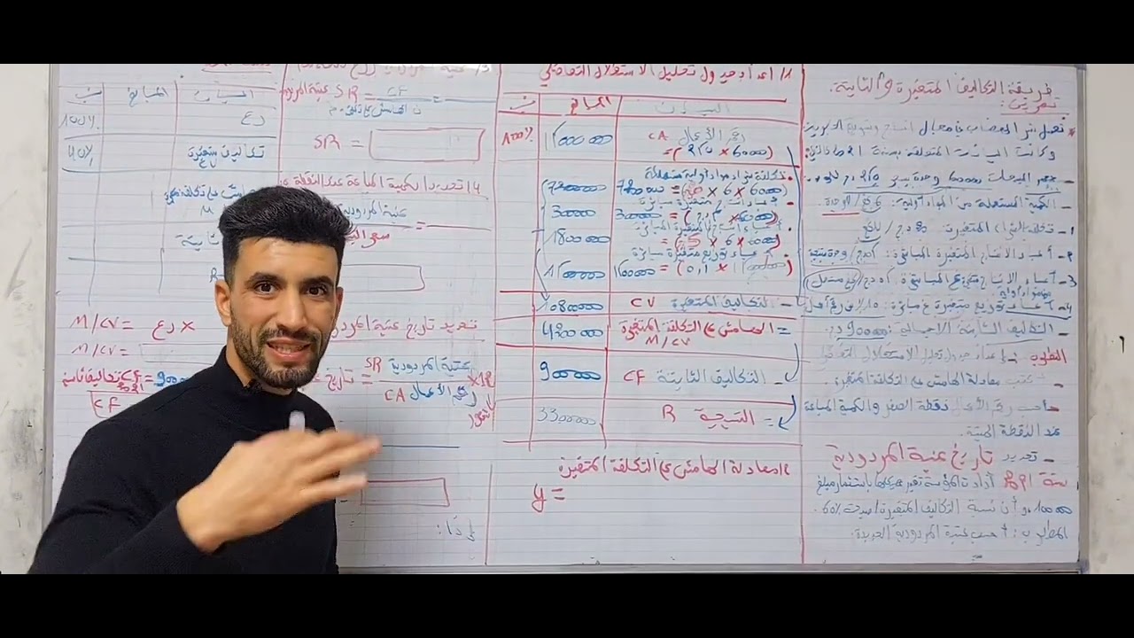 ثانية جامعي محاسبة تسيير : التكاليف المتغيرة و الثابتة مراجعة للاختبار تمرين مقترح 💯