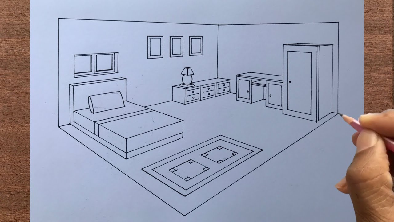How to Draw a Room in 2 Point Perspective