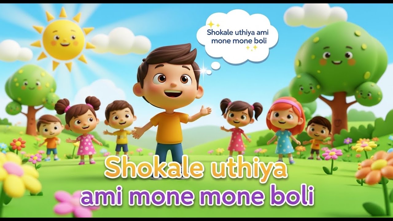 সকালে উঠিয়া আমি মনে মনে বলি | Bangla Kids Rhyme | Sokale Uthiya Ami Mone Mone Boli ©