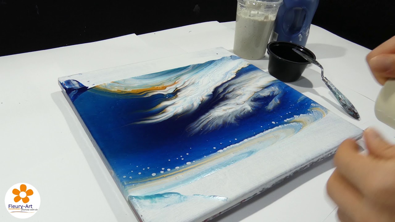 Acrylic Pouring mit Sand - Schritt für Schritt erklärt. | Acrylgiessen Tutorial (Deutsch)