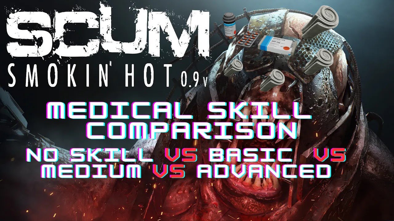 SCUM - Medical, No Skill vs Basic vs Medium vs Advanced