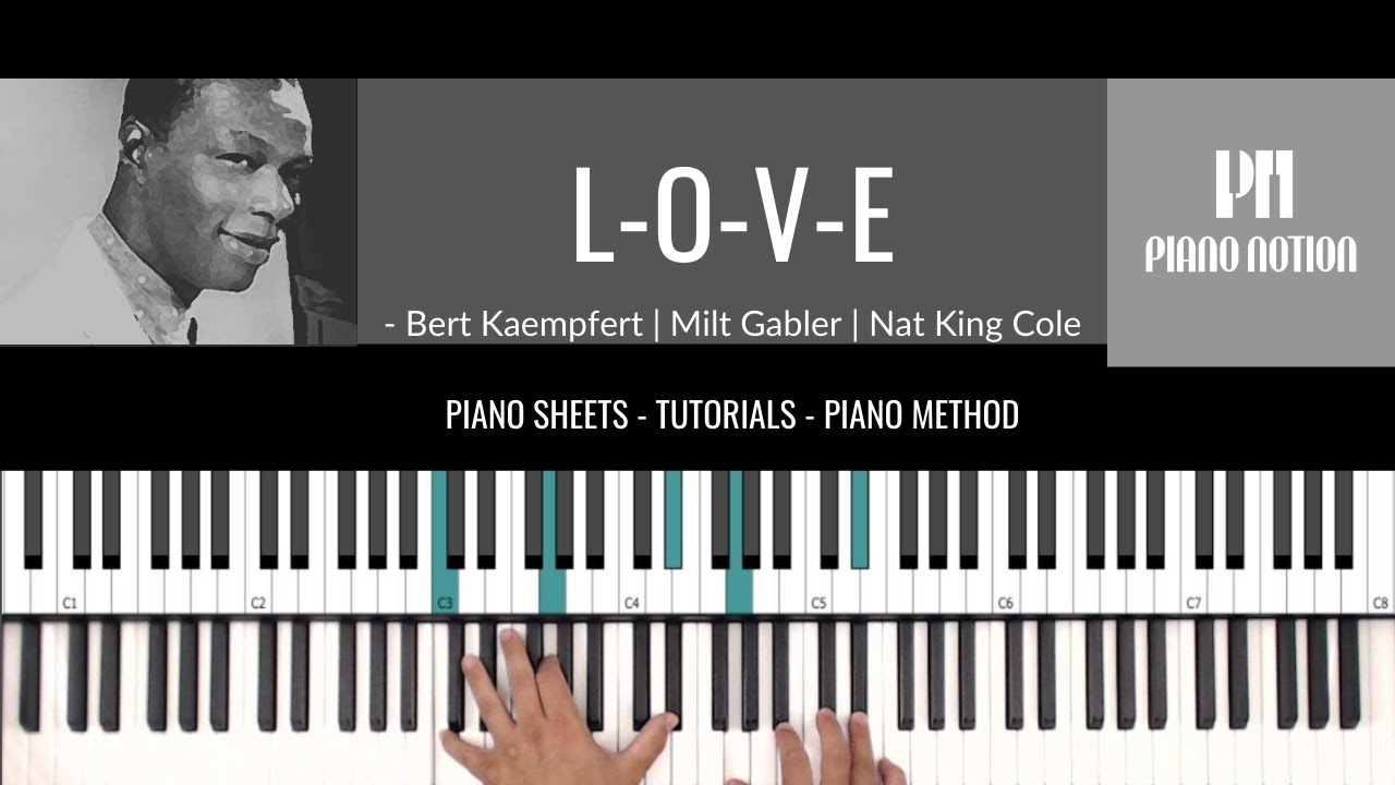L-O-V-E (Love) Nat King Cole - Frank Sinatra (Sheet Music - Piano Solo - Piano Cover - Tutorial)