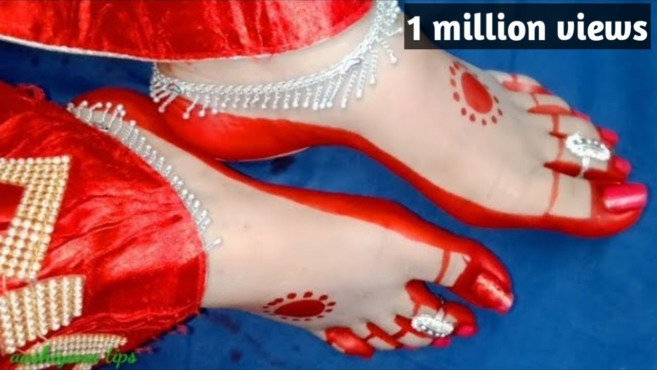 alta design for feet🌹 || navratri ,deepavali, durga pooja, karavachauth,🙏 aalta design💐 ||#63