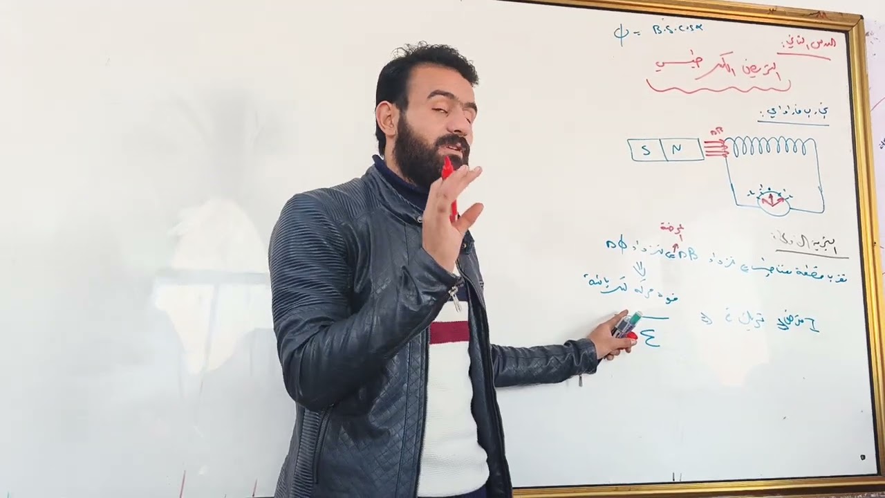 1-  شرح تجارب فاراداي + شرح تجارب لنز (درس التحريض الكهرطيسي) الجزء الأول