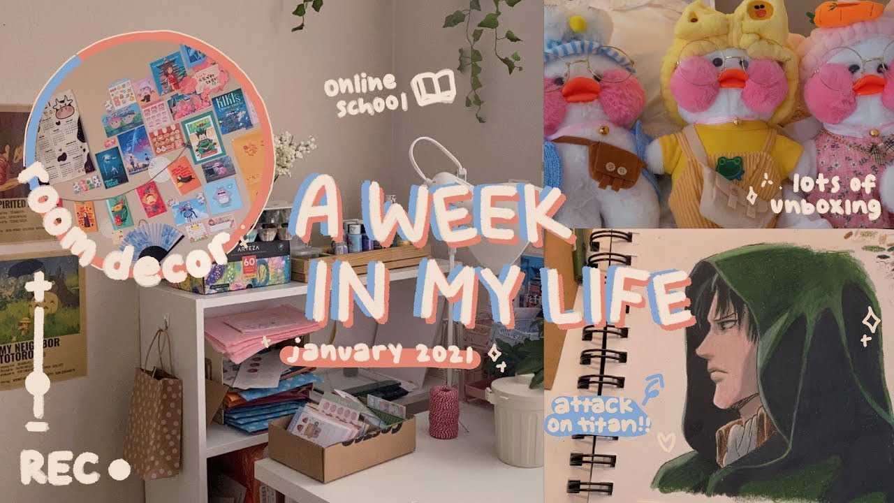 a week in my life // room decor, aot s4 & online school 🎒