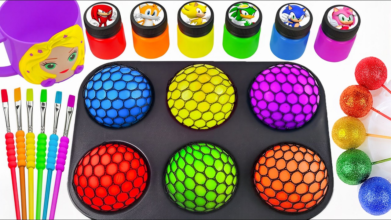 Satisfying Video l DIY How To Make Rainbow GIANT Slime Balls & Candy Superheroes Sprunki Color ASMR