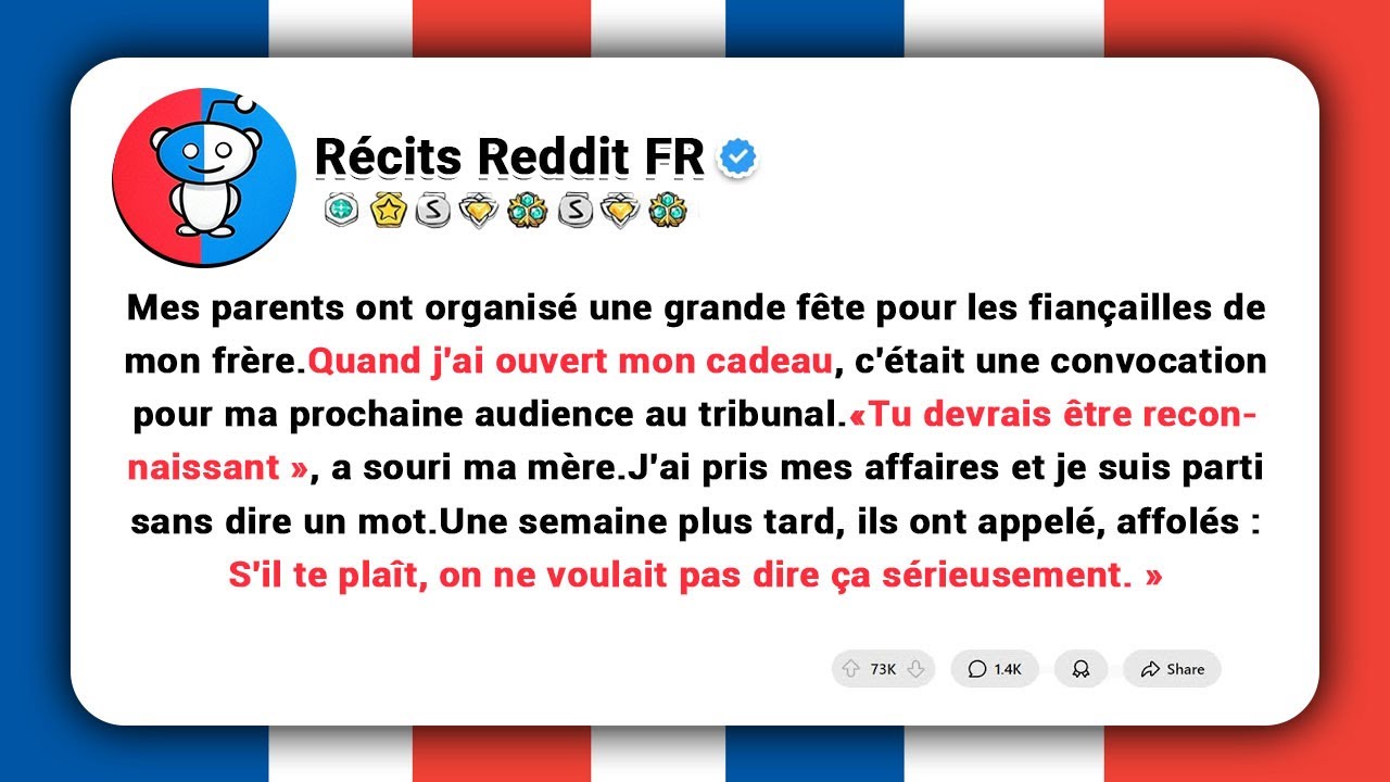 Mes parents ont organisé une grande fête pour les fiançailles de mon frère.Quand j'ai ouvert....