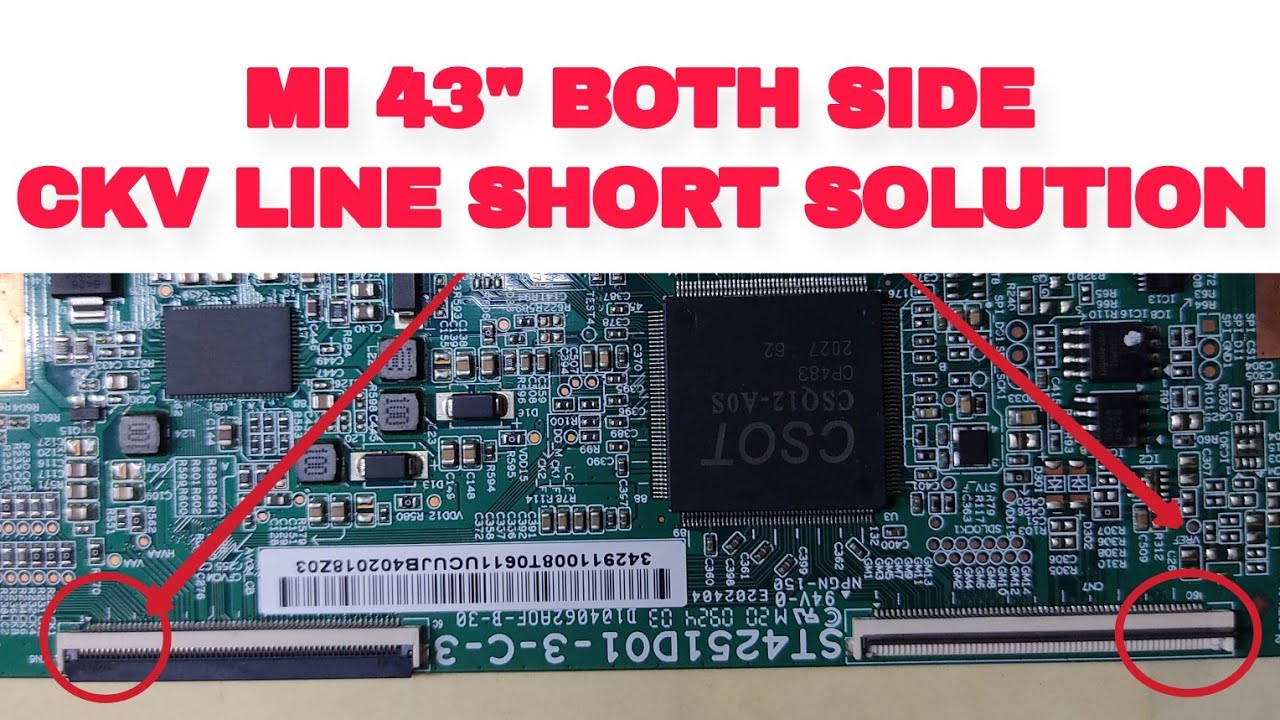 Mi 43 Inch Led Tv No Picture || Display Both Side Short Solution