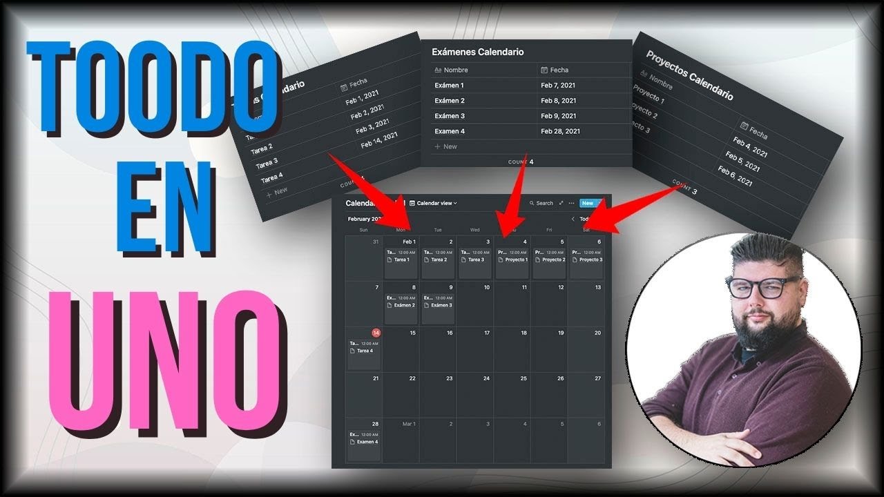 📅 Cómo Mostrar varias TABLAS/BASES DE DATOS en el MISMO CALENDARIO en NOTION