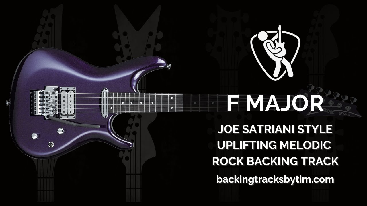 Joe Satriani Style Uplifting Melodic Rock Backing Track in F Major | 150 BPM