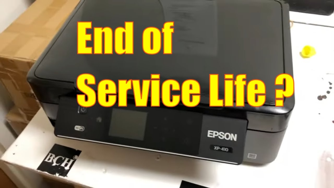 Epson XP-410: срок службы деталей внутри принтера подошел к концу - сброс емкости для отработанных ч