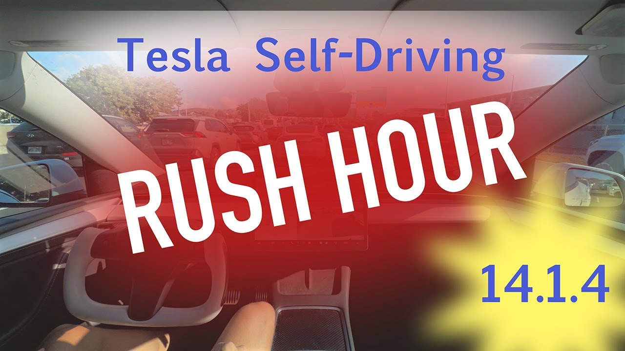 Tesla FSD 14.1.4 Rush Hour Commute