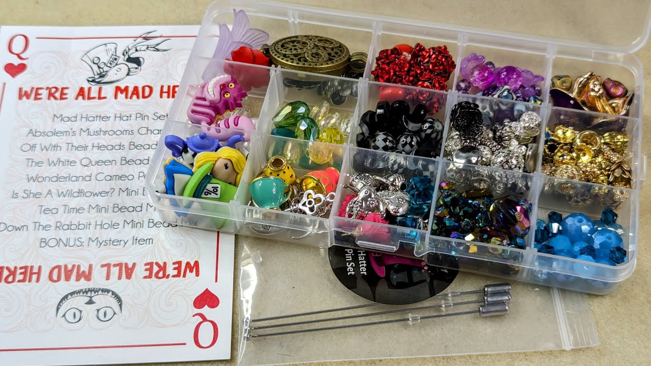 Organizing the Oct '23 Jesse James Beads Magical Mystery Bead Box.