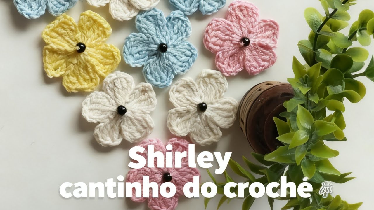 FLORZINHA RASTEIRA PARA APLICAÇÃO EM CROCHÊ 🧶#panosdeprato #crochet #crochê 