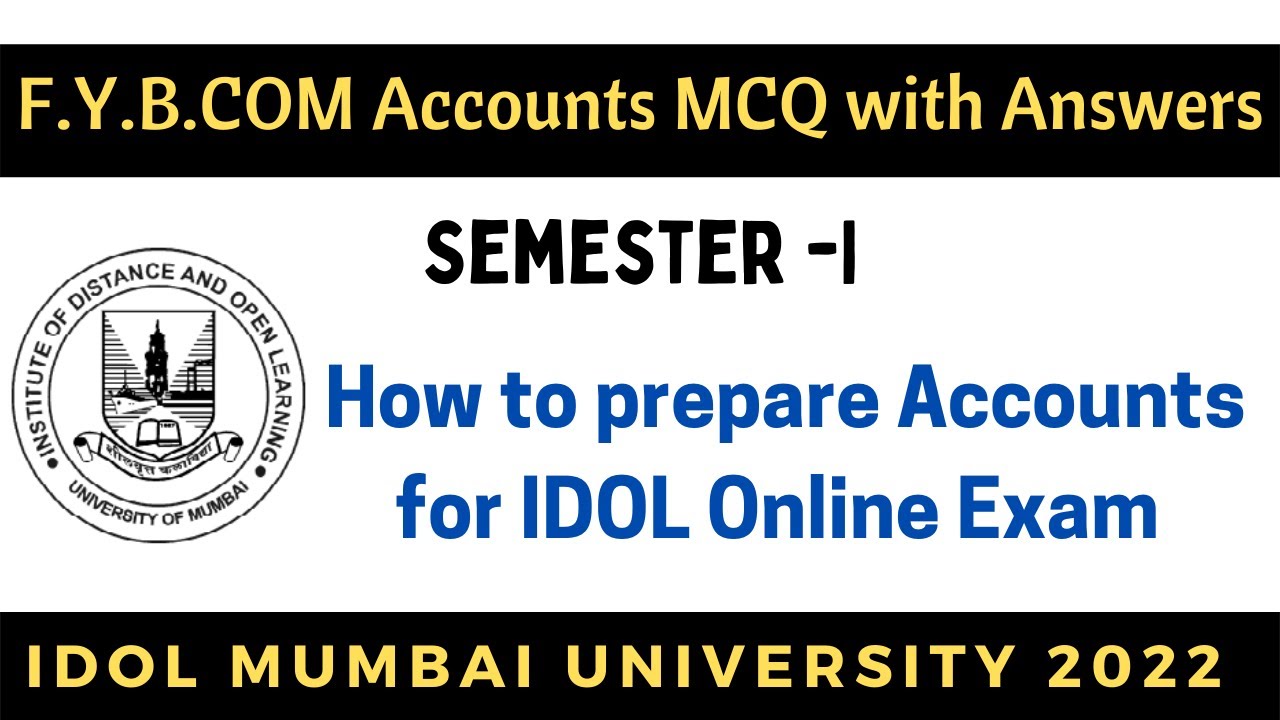 FYBCOM Accounts MCQ with Answers | IDOL Mumbai University Online Exam 2022