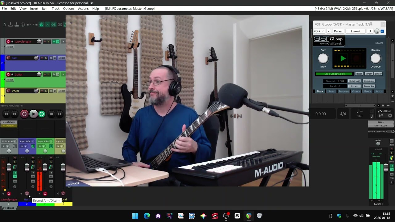Jamy Tattfield riff loopjam training.
