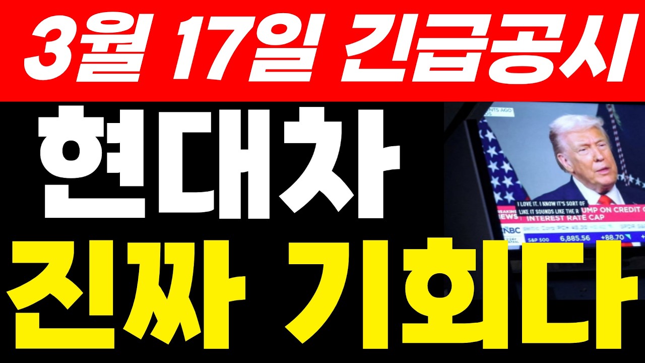현대차주가전망 3월 17일 긴급공시 중요한 호재 나왔다 진짜 기회 입니다. 미리 준비하세요 #현대차 #현대차주가 #현대차주가전망