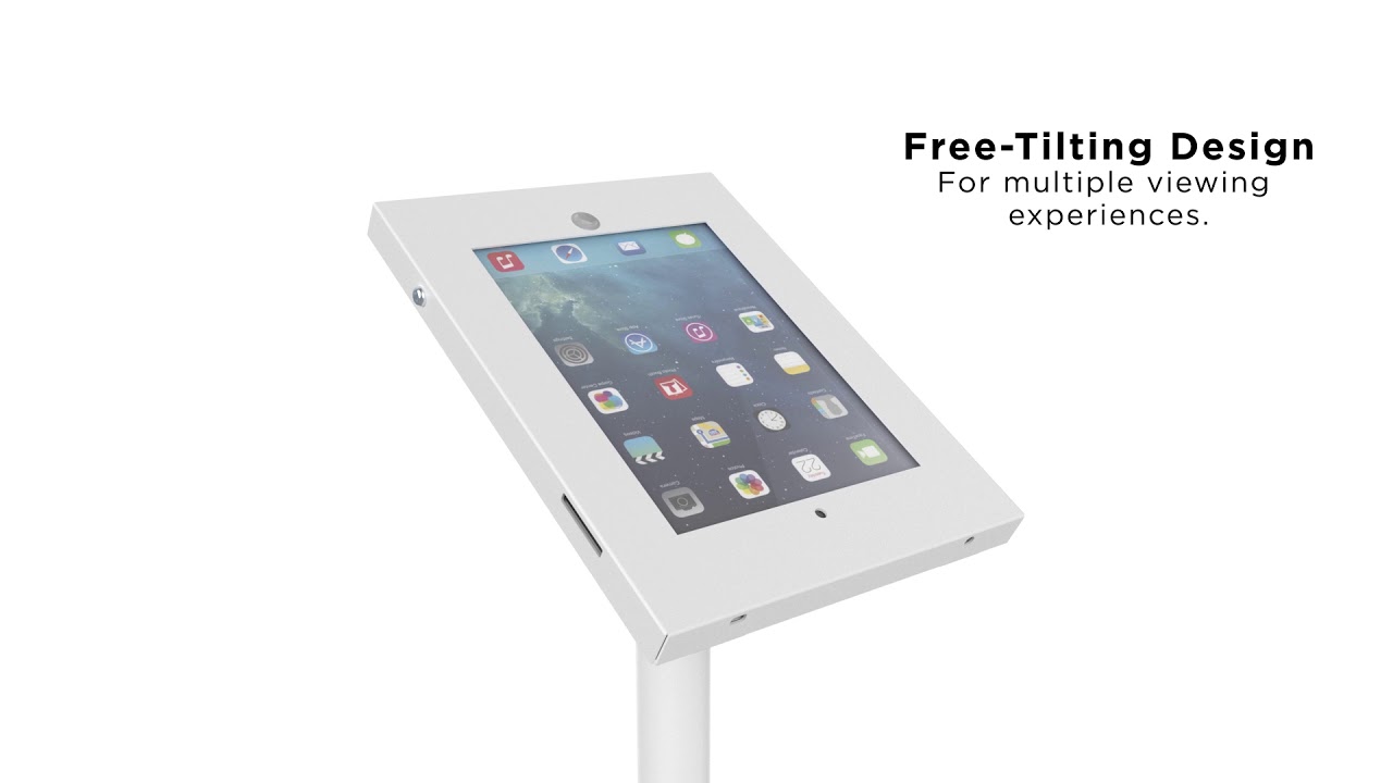 Tamper-Proof Anti-Theft iPad Kiosk Safe Security Public Floor Stand, Holder - PSPADLK55
