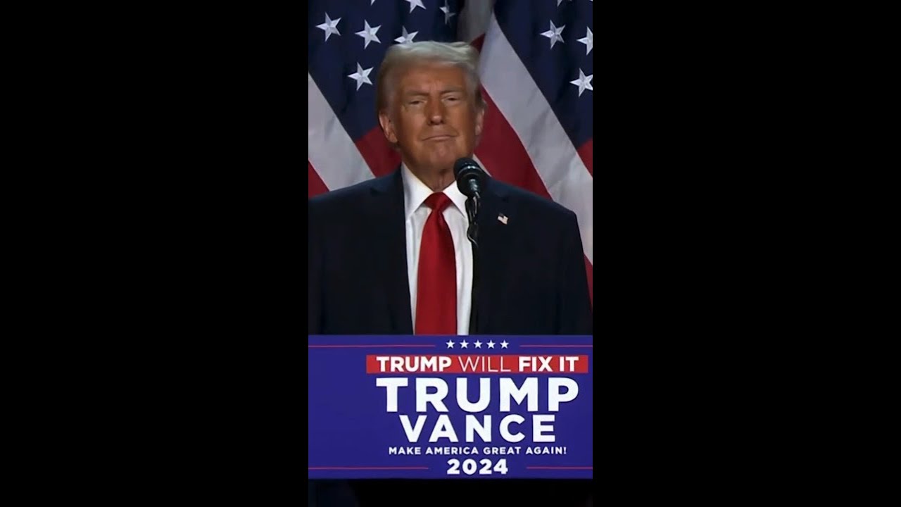Trumps first victory speech as he wins the presidential election 2024