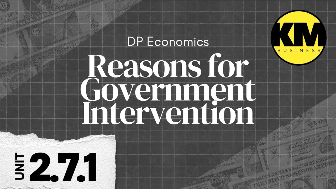 IB Economics 2.7.1: Reasons for Government Intervention in Markets