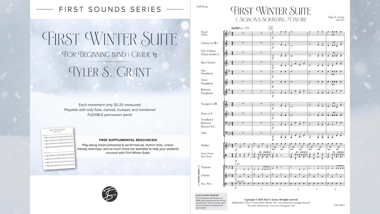FIRST WINTER SUITE by Tyler S. Grant (Gr. 0.5, Beginning Band) | Recorded by Atlanta Wind Symphony