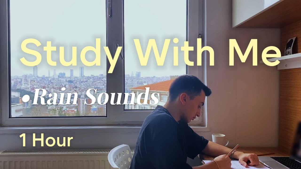1-HOUR STUDY WITH ME ☁️ | Windy Day | Rain Sounds | Deep Focus Session (No Music)